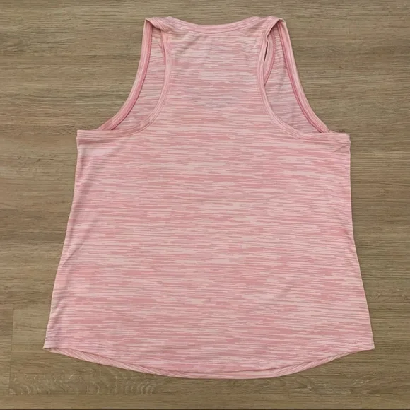 Nike Racerback Dri-Fit Tank Top Heathered Pink/White Running Workout Size L - Picture 3 of 5